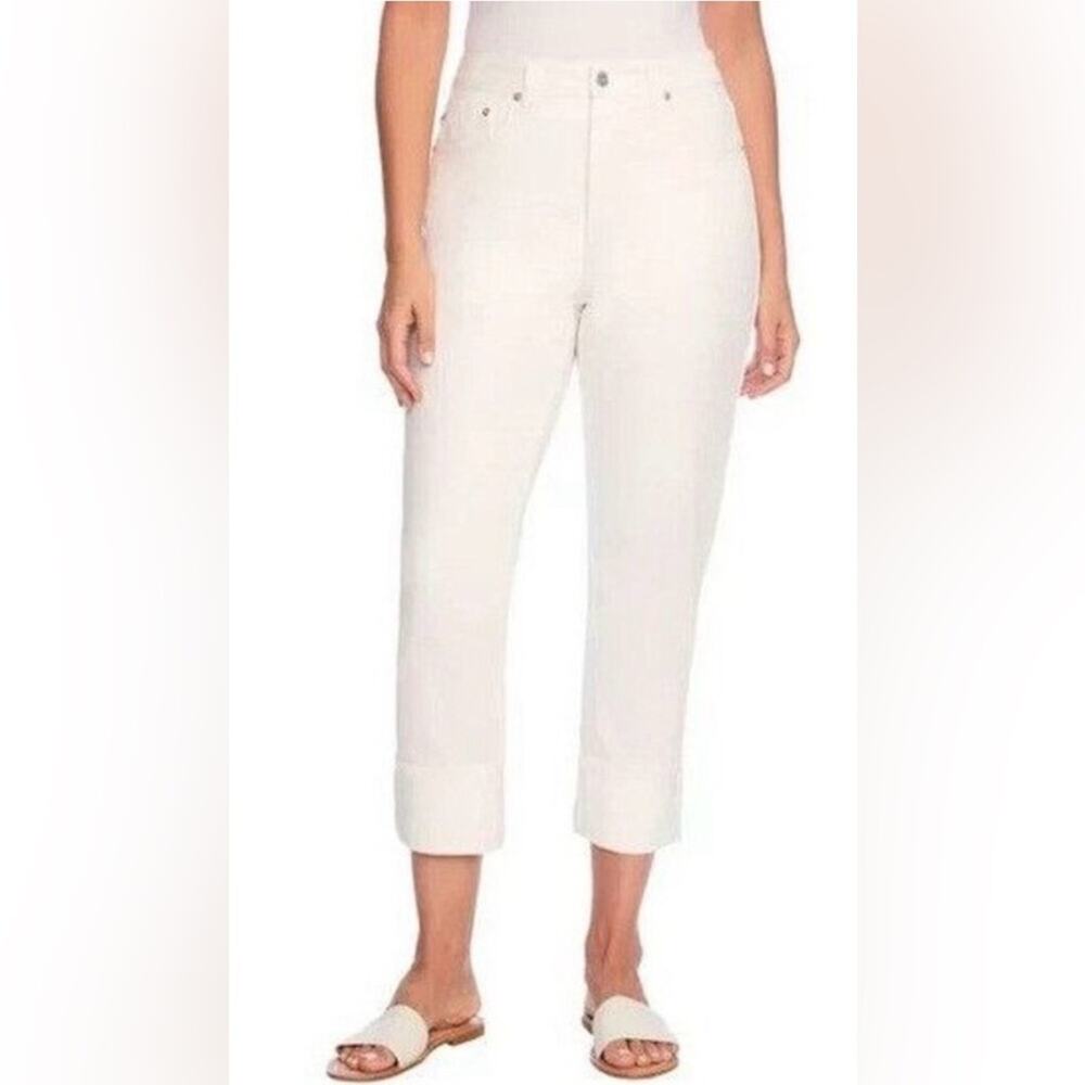 NWT Frye High-Rise Crop Jeans unCuffed Ivory Denim Women's Size 14/32